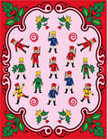 Festive Nutcracker Soldier Garland Rug