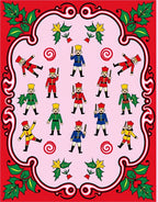 Festive Nutcracker Soldier Garland Rug