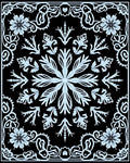 Light Blue Floral Scrollwork Mandala Rug