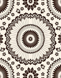 Brown Floral Sunburst Mandala Rug