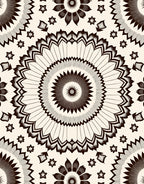Brown Floral Sunburst Mandala Rug