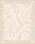Cream and Gold Ornate Scroll Rug