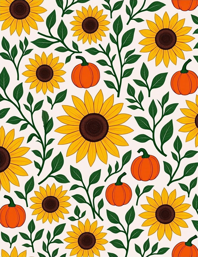 Golden Sunflowers Orange Pumpkins Bountiful Garden Rug