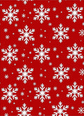 White Snowflakes on Red Field Rug