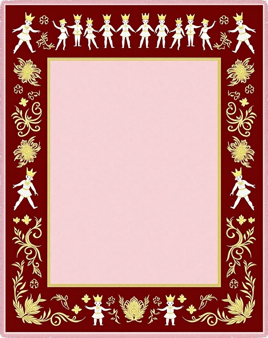 Crimson Gold Royal Children Border Rug