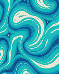 Abstract Aqua Swirls Rug