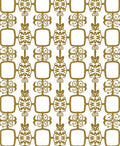 Ornate Golden Geometric Arch Medallion Rug