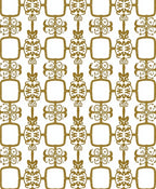 Ornate Golden Geometric Arch Medallion Rug