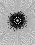 Black Starburst Sunburst Graphic Rug