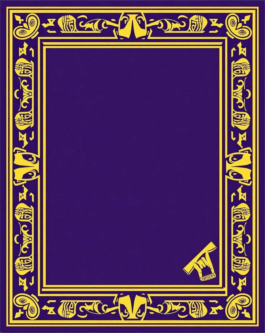 Royal Purple Golden Abstract Border Rug