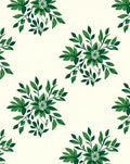 Deep Green Floral Branch Arrangement Rug