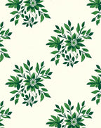Deep Green Floral Branch Arrangement Rug