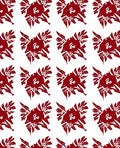 Crimson Medallion Leaf Scroll Rug