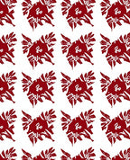 Crimson Medallion Leaf Scroll Rug