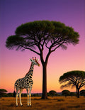 Giraffe Sunset Savannah Acacia Rug