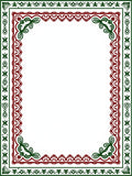 Crimson and Green Floral Border Rug