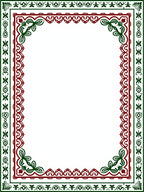Crimson and Green Floral Border Rug
