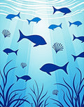 Deep Blue Ocean Marine Life Rug