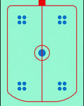 Aqua Hockey Court Blue Dots Rug