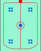 Aqua Hockey Court Blue Dots Rug