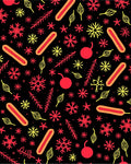 Retro Red Yellow Hot Dog Snowflakes Rug