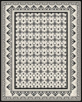 Eclectic Black And White Geometric Border Rug