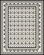 Eclectic Black And White Geometric Border Rug