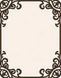Rich Brown Vintage Scrollwork Frame Rug