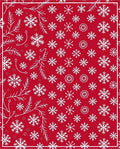Crimson Snowflakes Branches Holiday Rug