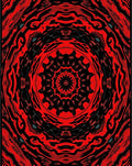 Fiery Red Abstract Kaleidoscope Rug
