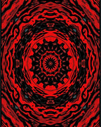 Fiery Red Abstract Kaleidoscope Rug