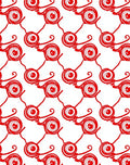 Bold Red Swirling Abstract Forms Rug