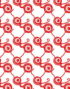 Bold Red Swirling Abstract Forms Rug