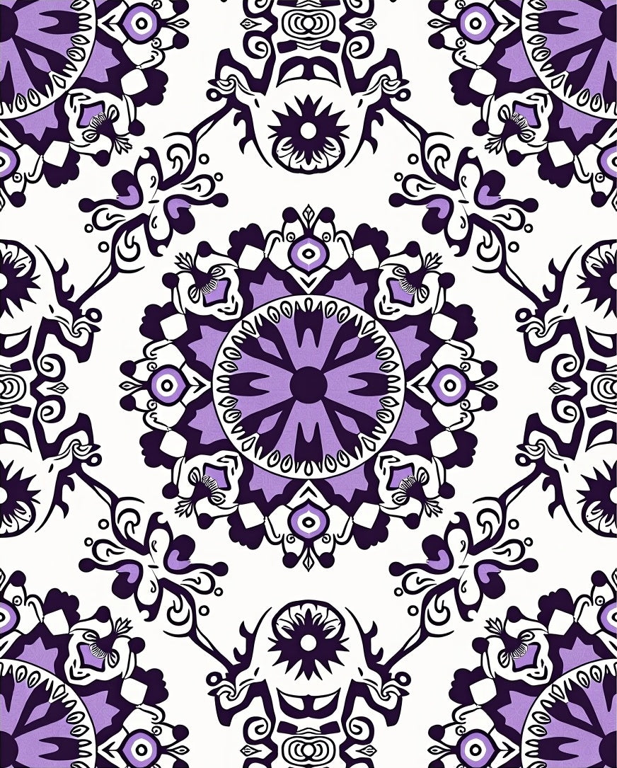 Vintage Lavender Mandala Art Rug