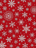 Festive Red Snowflake Collage Rug