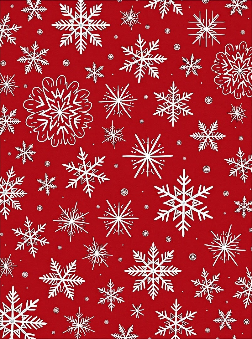 Festive Red Snowflake Collage Rug