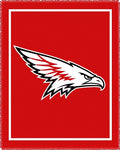 Bold Red Eagle Head Emblem Rug