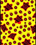 Vibrant Yellow Red Star Dots Rug