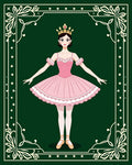 Pink Ballerina Crowned Emerald Border Rug