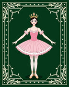 Pink Ballerina Crowned Emerald Border Rug