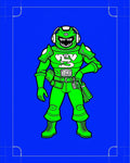 Vibrant Green Cybernetic Warrior Rug