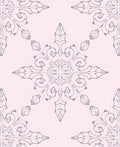 Pale Pink Floral Snowflake Filigree Rug