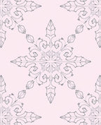 Pale Pink Floral Snowflake Filigree Rug