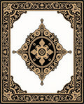 Intricate Black Gold Arabesque Mandala Rug