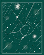 Deep Teal Abstract Starburst Celestial Flow Rug