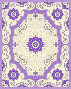 Purple Floral Medallion Ivory Rug