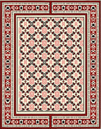 Crimson Floral Lattice Medallion Rug
