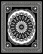 Monochromatic Black White Floral Mandala Rug