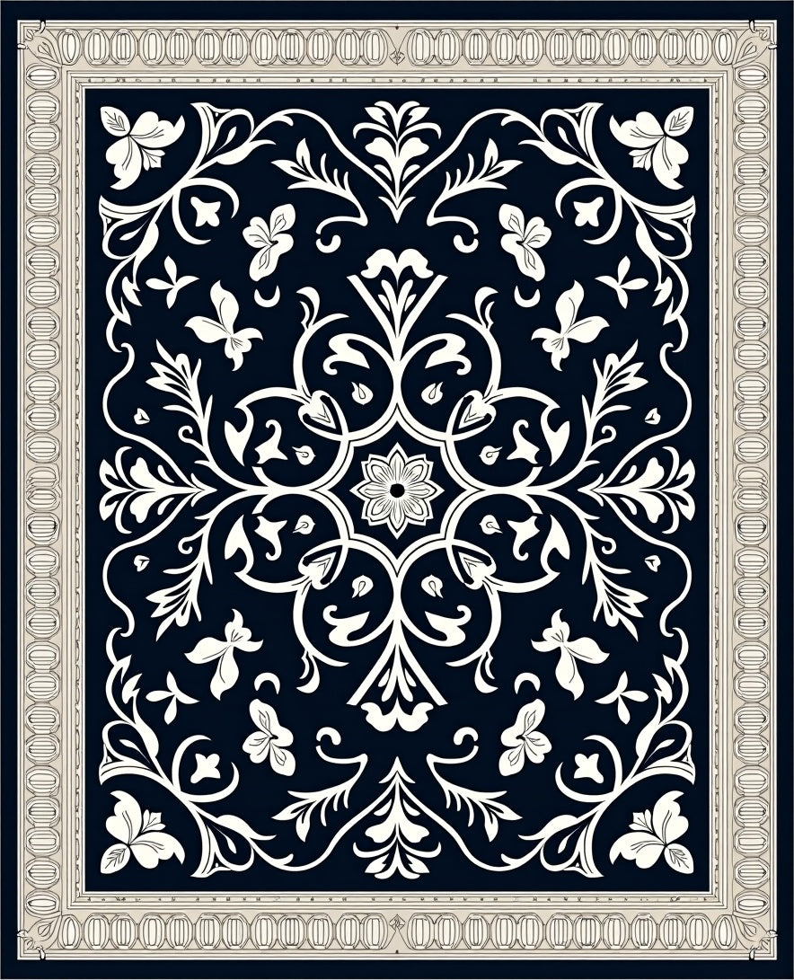 Classic Ivory Floral Arrangement Rug