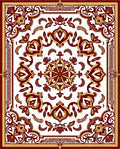Crimson Gold Symmetrical Floral Medallion Rug